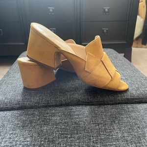 Nine West suede slip on heels, size 8.5.